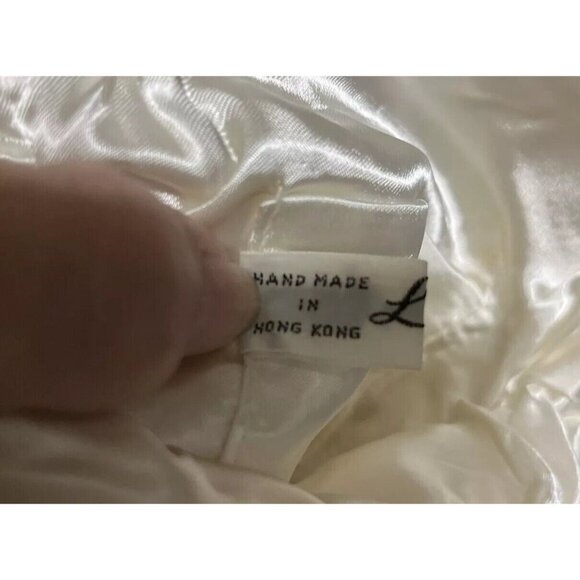 La Regale White Evening Bag Purse Vintage Beaded White Gold Tone Chain Clutch​ - Picture 6 of 9